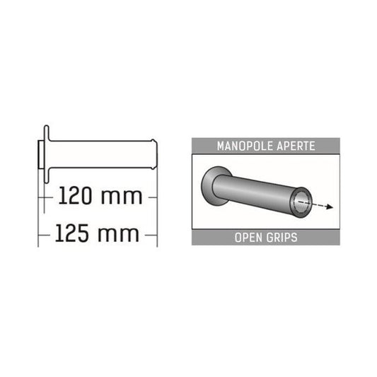 Domino Handlebar Grips A250 - Grey/Black (A25041C4052C7-0)