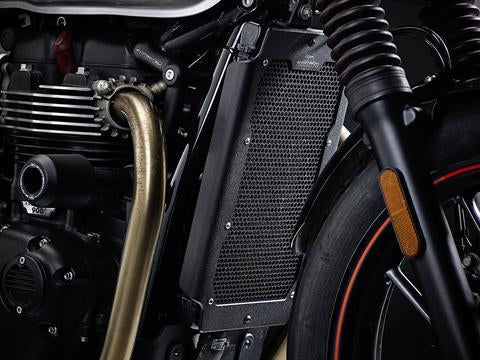 Evotech Performance Radiator Guard for Triumph Bonneville T100 / T120 / Thruxton / Street Twin / Street Scrambler / Street Cup Part No: PRN013141 - Riders Junction