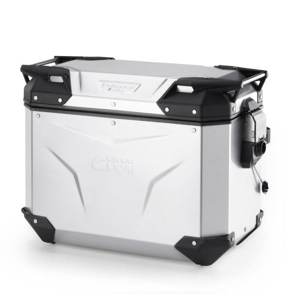 Givi–Left-side Trekker Outback Evo Anodised Aluminium Side-case 44 Ltr-OBKEV44AA