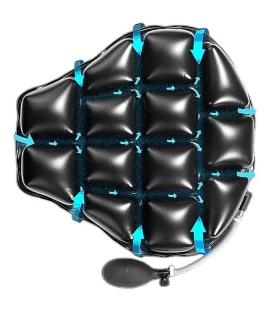 Grand Pitstop - Air Comfy Seat Cushion Cruiser for Motorcycle (Premium With Pump)
