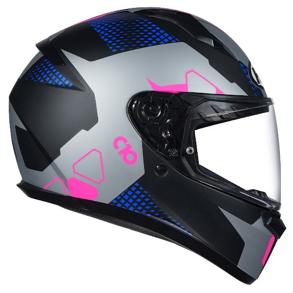 HJC C10 Aspa Helmet (Silver Blue & Pink)