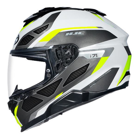 HJC I71 Zest Helmet (Black White & Fluorescent Green)