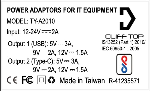 Handlebar Mounted 36W PD USB-C + QC 3.0 (Plastic) - Cliff Top