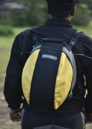 Helmet Bag (Yellow & Black)- For Off-Road & Dual Sport Helmets With Peaks - Riders Junction