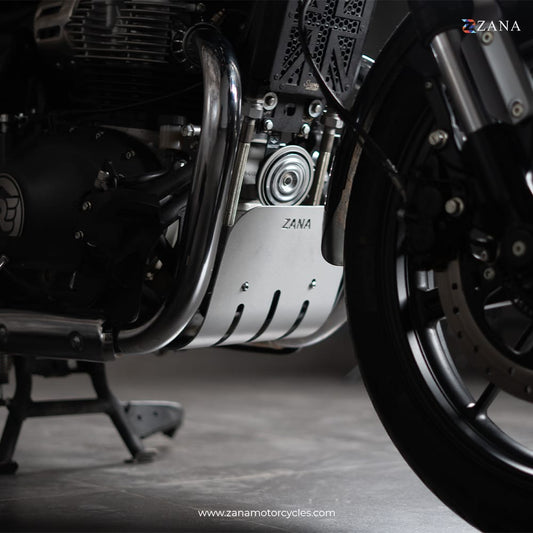 Bash Plate Black For Super Meteor 650 - Silver - ZI-8289 - Riders Junction