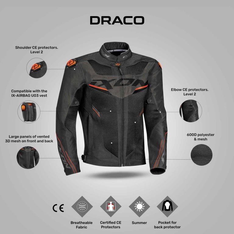 IXON Draco Jacket - BlackAnthraciteOrange