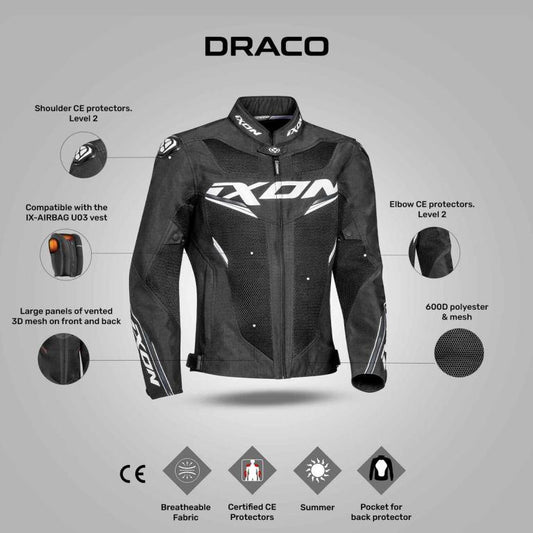 IXON Draco Jacket - Black/White