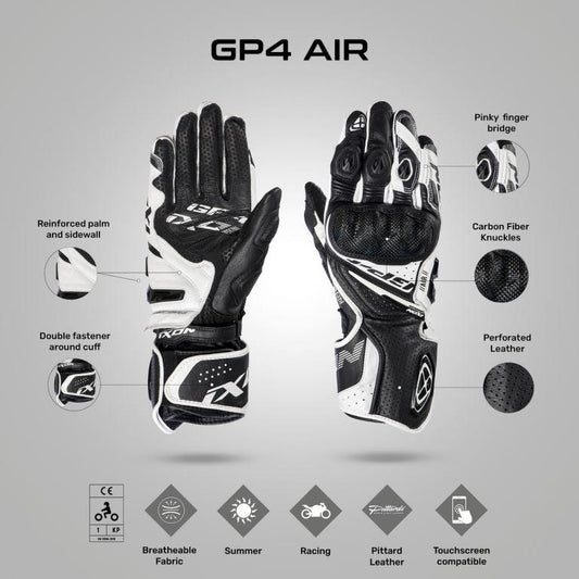 IXON GP4 AIR Gloves - Black/White