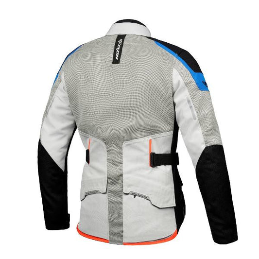 IXON M-Njord Jacket - Light Grey/Blue/Neon Red