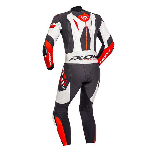 Ixon Jackal CE Certified Class AAA Leather Racing Suit (Black/White/Red)