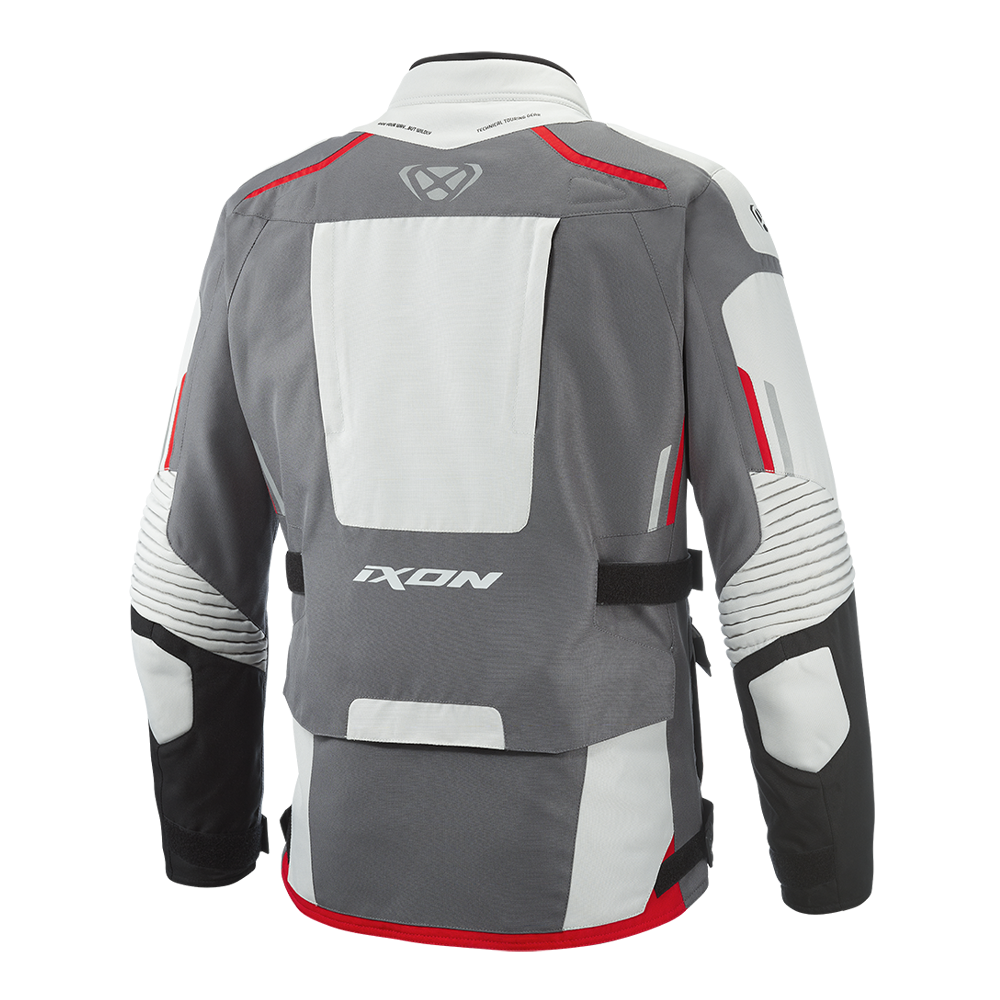 Ixon Midgard All Season Motorcycle Touring Jacket (Grey/Black/Red)
