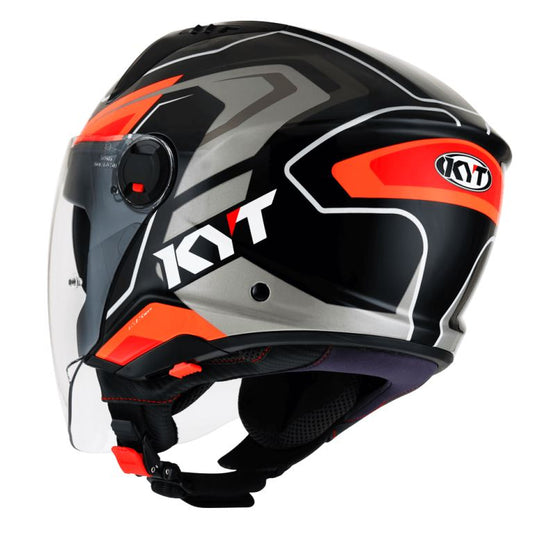 KYT City - D-City Overtech Black Orange Fluo - Helmet