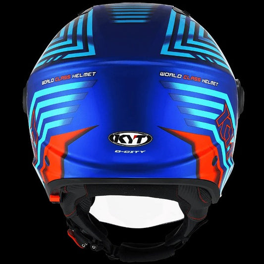 KYT-D-CITY Open Helmet Lucent Gloss-Blue/Orange