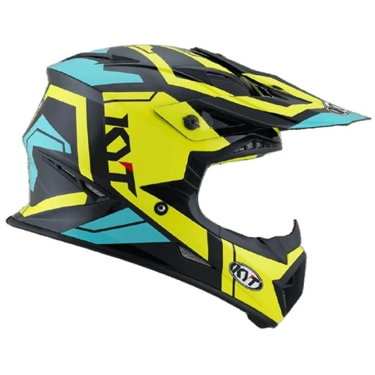 KYT Off Road - Jumpshot Black Aqua - Off Road Helmet