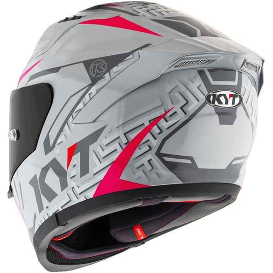 KYT Striker 2V #02 Gloss Asphalt Grey Fuxia Helmet