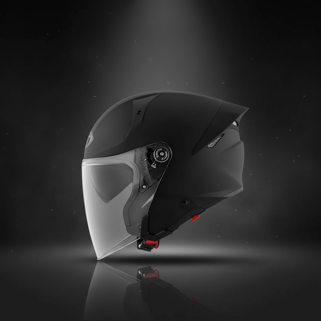 KYT Sport Touring - TTR Jet Plain Black Helmet - Helmet