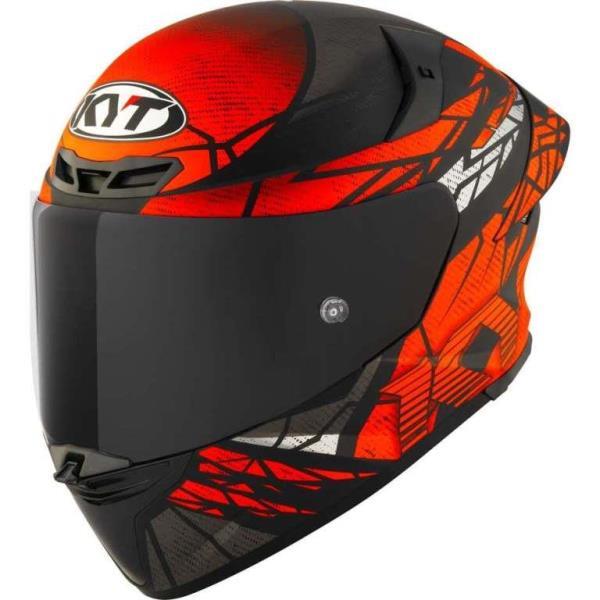 KYT TT-Revo Combustion Orange Full Face Motorcycle Helmet