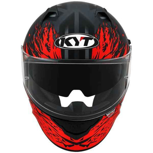 KYT NFR Flaming Matt Grey Red Helmet