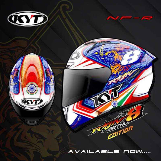 KYT NFR Rajiv Sethu 2019 Replica India Gloss White Helmet