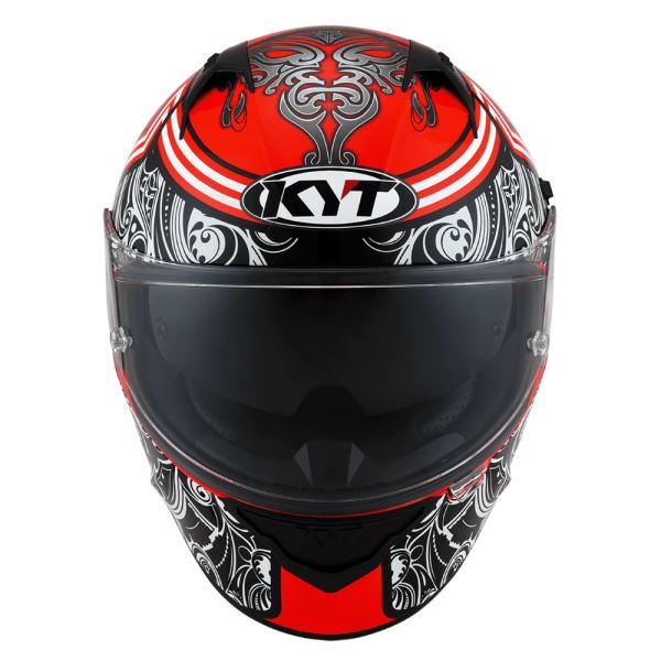 KYT NFR Steel Flower Red Gloss Helmet