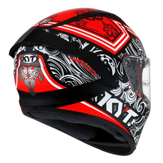 KYT NFR Steel Flower Red Gloss Helmet