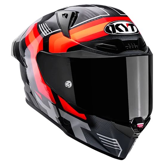KYT R1R Carbon Accelerator Gloss Black Red - Helmet