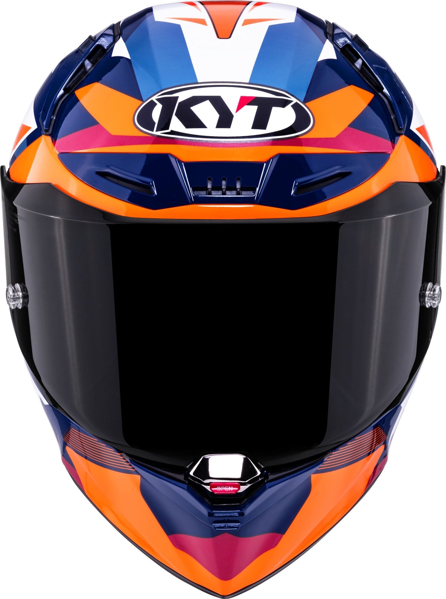 KYT R1R Diamond Gloss Blue Orange - Helmet