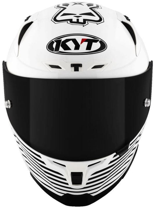 KYT Striker 2V AF37 Livery Gloss Black White Helmet