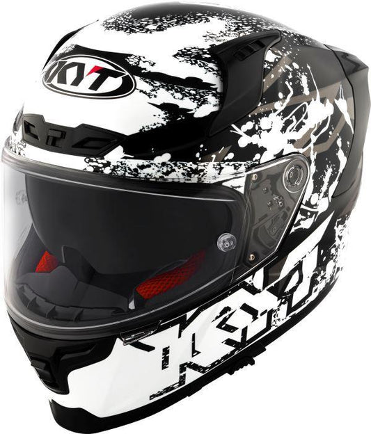KYT Striker 2V Neutron Gloss Black White Helmet