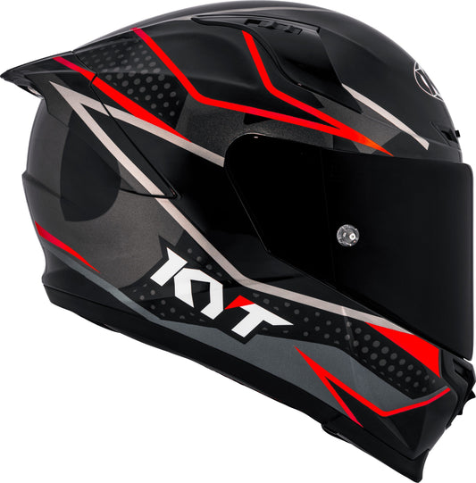 KYT Striker Davo Replica Gloss Black Red Fluro - Helmet
