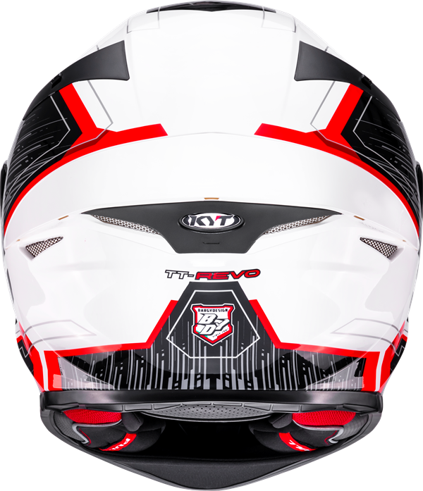 KYT TT Revo Speeding Gloss White Red Helmet