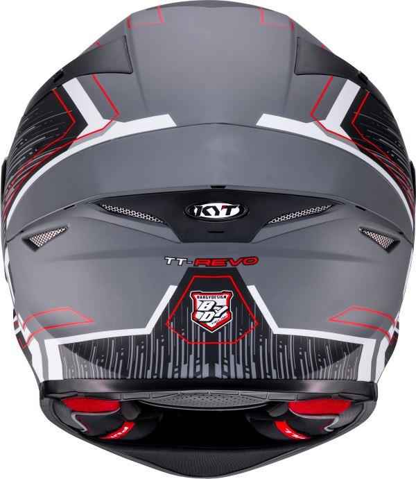 KYT TT Revo Speeding Matt GRL Grey Red Helmet