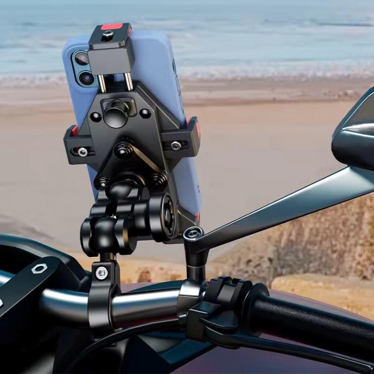 Kewig Anti Vibration Motorcycle Damper Holder Suitable phone size4.5-7.2inch Fit bar diameter22mm-32mm (Without Charger) (M28)