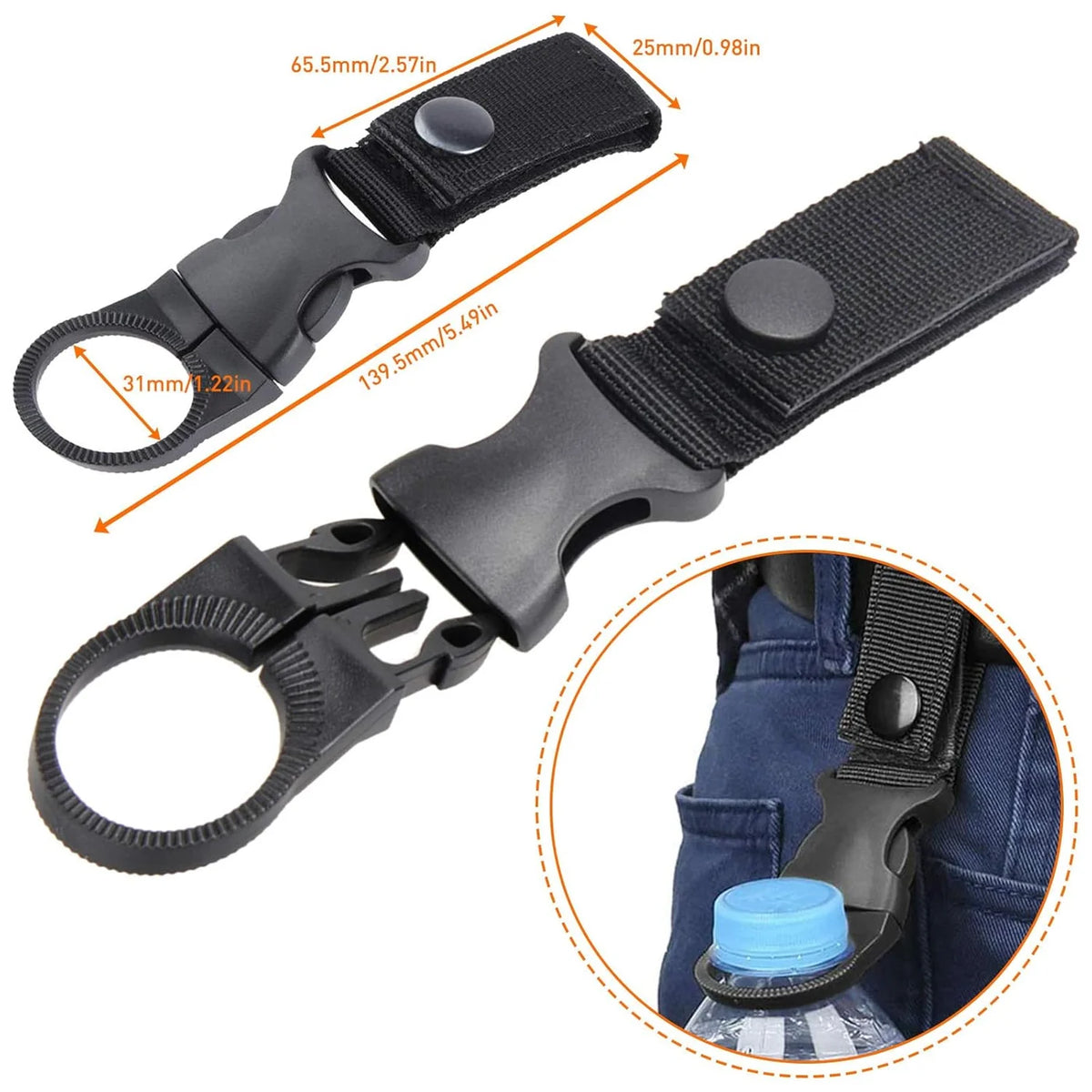 Kolga Bros Molle Attachments Kit -D-Ring Locking Gear Clip Molle Accessories Kit of 32Attachments for Webbing Strap Tactical Backpack