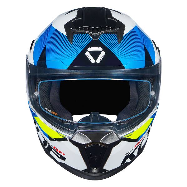 Korda Sonic GP Brave Helmet (Gloss White Blue & Fluorescent Yellow)
