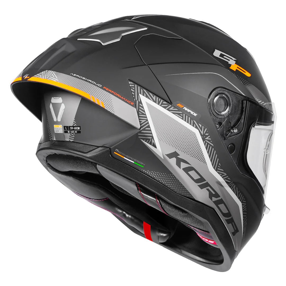 Korda Sonic GP Rapide Matt Orange Full Face - Helmet