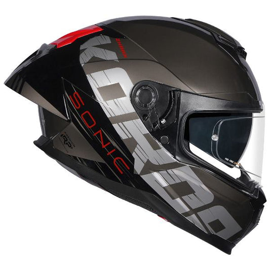 Korda Sonic GP Zhark Helmet (Gloss Grey & Red)