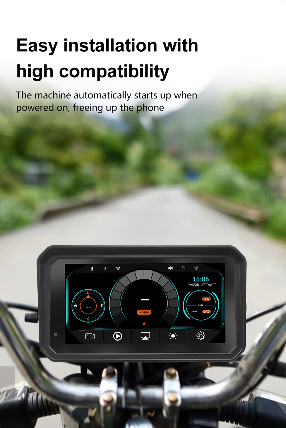 LBC Moto Universal MAG Quick Release M3 ELITE (6 Inch) Dashcam Series,TPMS