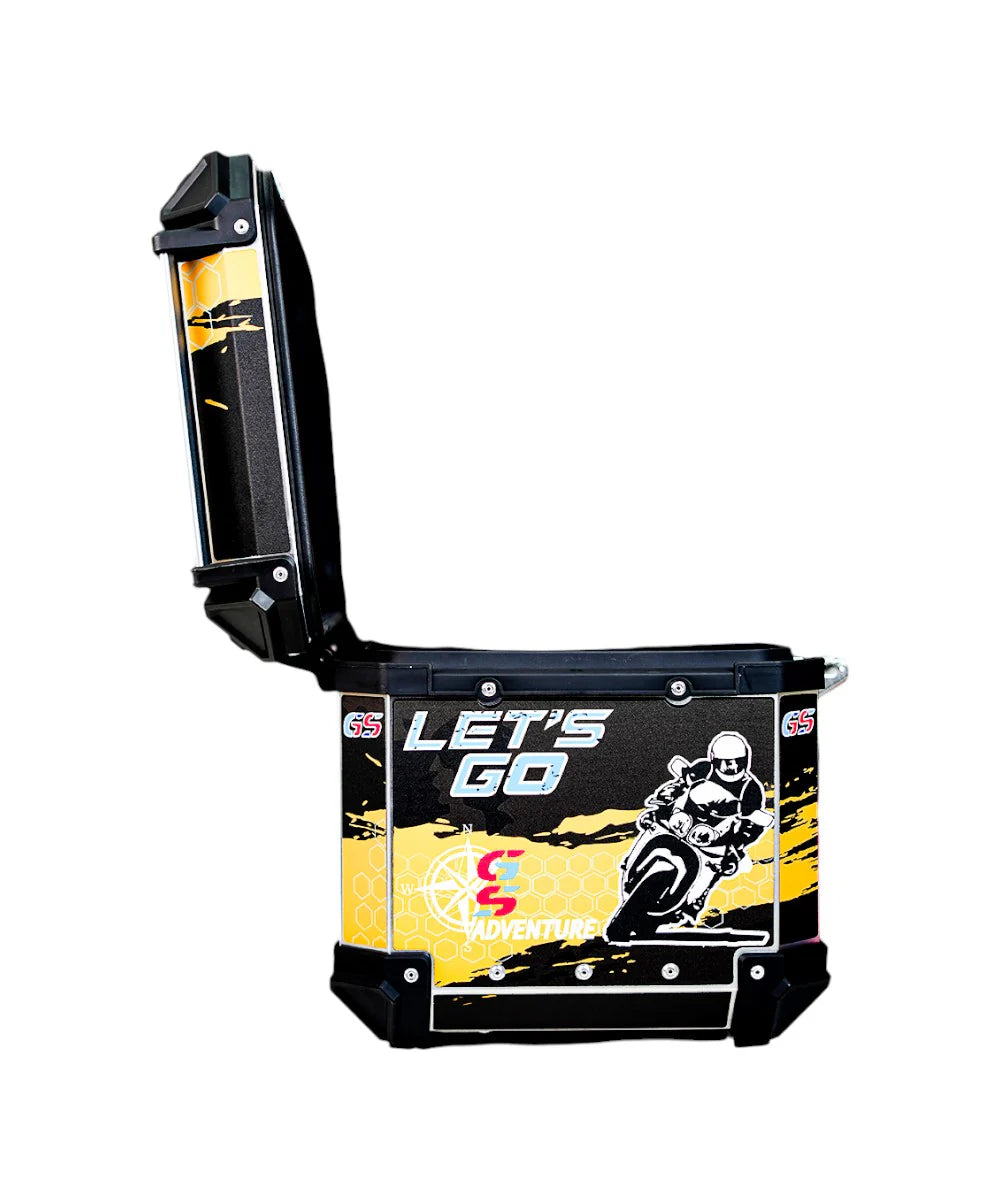 LGP GS Moto Adv 45 Litres Yellow With Black Touring Top Box With Graphics Premium-LGP11249