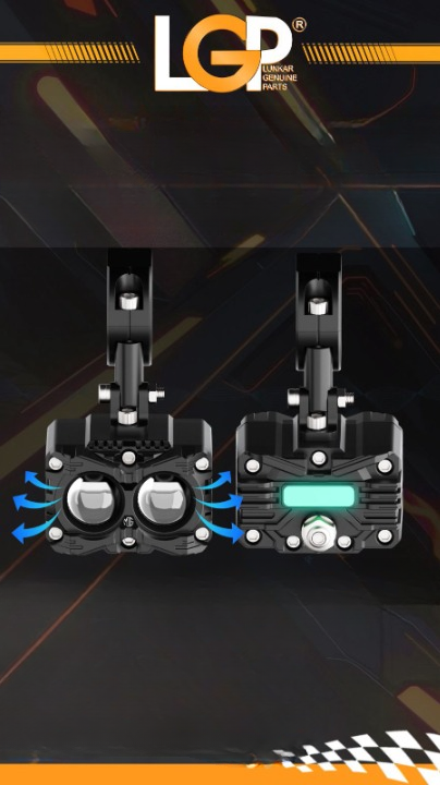 LGP Mk05 Spotlight Ip67 Waterproof Auxiliary Lights With With Harness Compatible For All Motorcycles And Cars-Premium-LGP11127