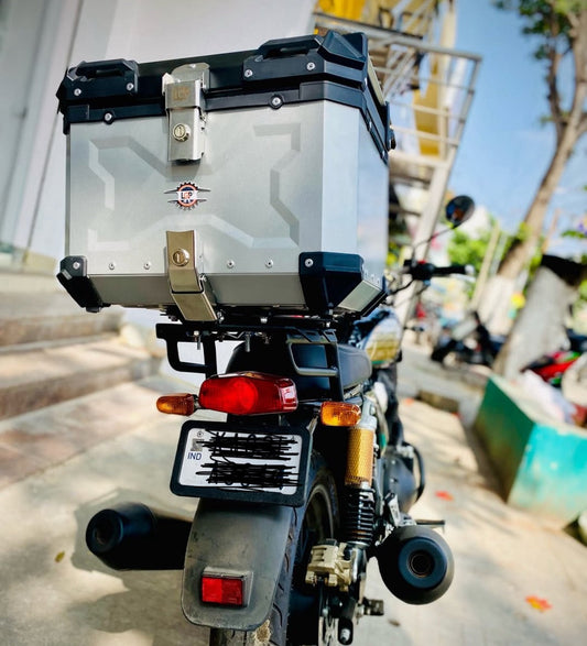 LGP Motorcycle Top Box-X Type-45l Silver Premium Fits All Motorcycle-LGP11240