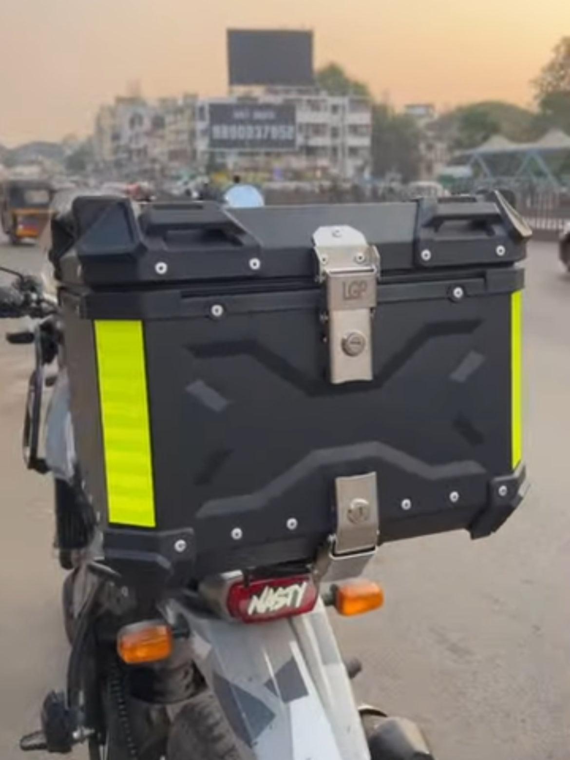 LGP Premium X Aluminium Top Box 45l-Black( Compatible For All Motorcycle )-LGP1130