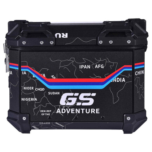 LGP Pannier Box 25L Black Map Line Motorcycle Side Luggage Box - LGPT0041