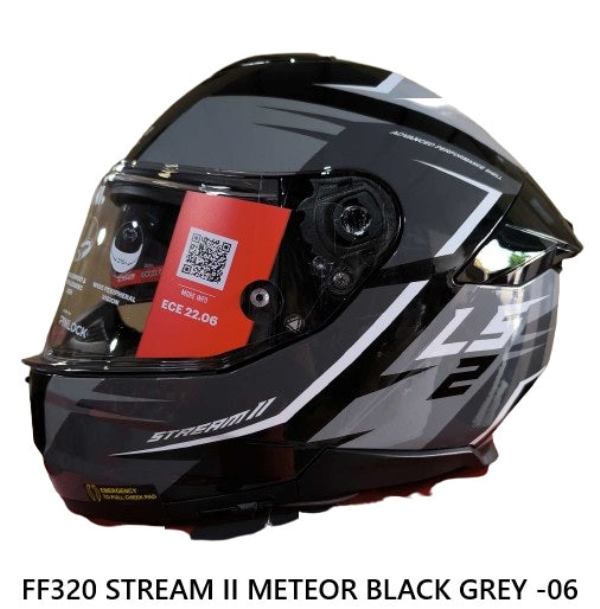 LS2 FF320 Stream II Meteor Black Grey-Helmet
