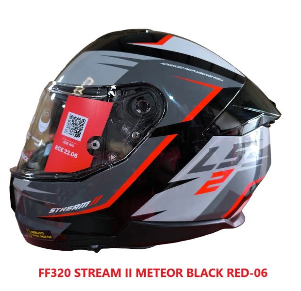 LS2 FF320 Stream II Meteor Black Red-Helmet