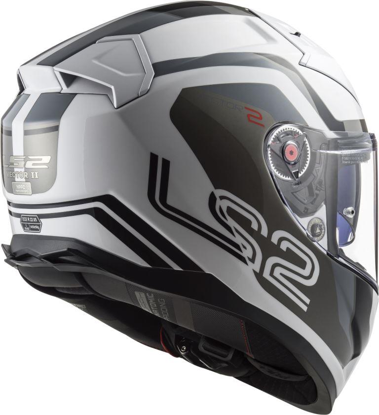 LS2 FF811 Vector Ii Metric Gloss White Titan Silver Helmet