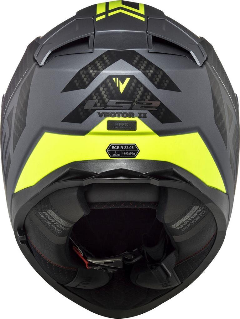 LS2 FF811 Vector Ii Splitter Matt Titan H-v Yellow Helmet