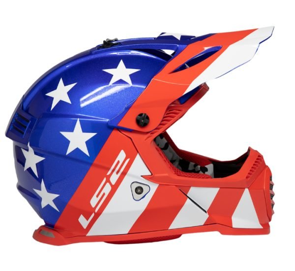 LS2 Helmets Fast Evo Stripes Red White Blue - Mx437