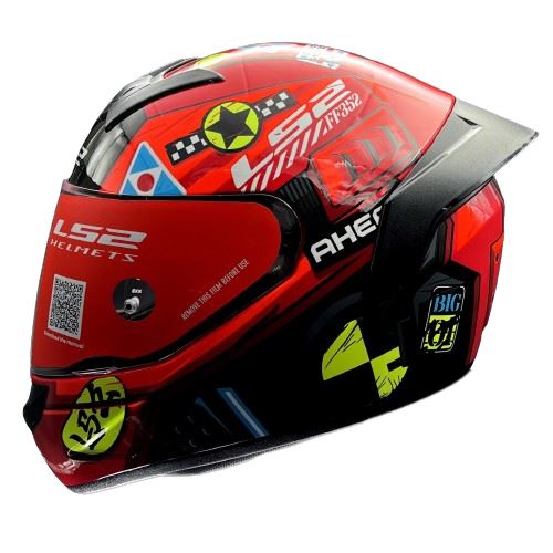 LS2 FF352 Rookie Big One Red Hi Viz Yellow Helmet - Riders Junction