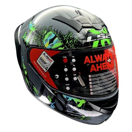 LS2 Helmets Rookie Demon Dark Grey Green - FF352